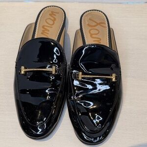 Sam Edelman Black Patent Leather Mules